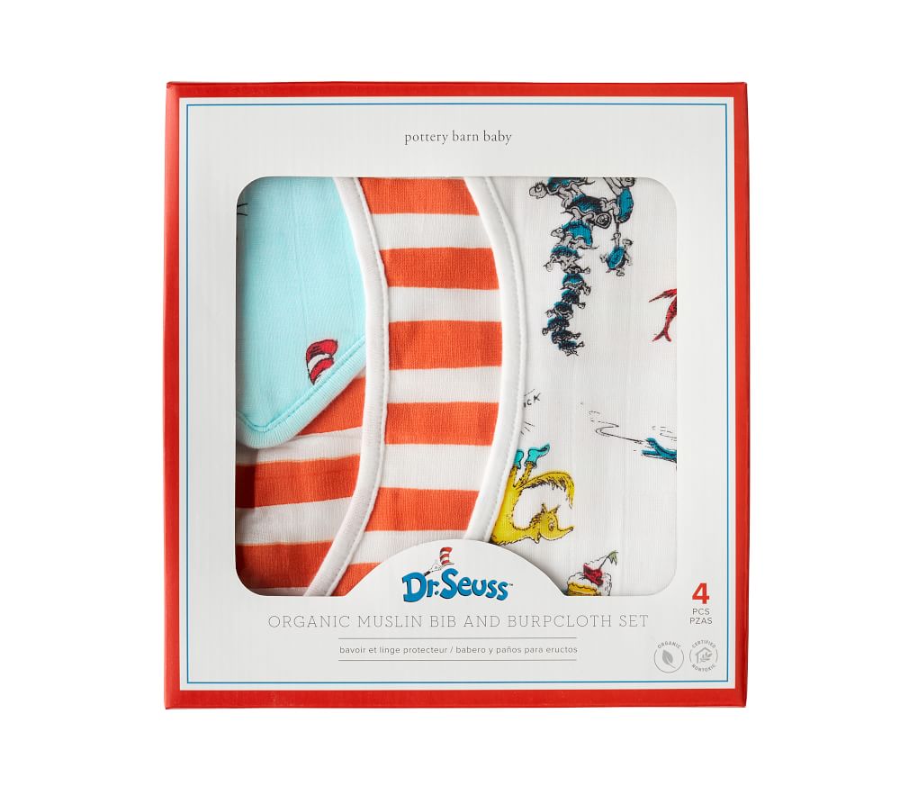 Dr. Seuss Organic Muslin Bib and Burpcloth Set